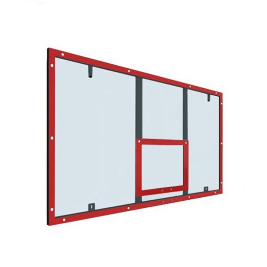 Щит баскетбольный игровой 1800х1050 оргстекло 10мм на раме(красная разметка)