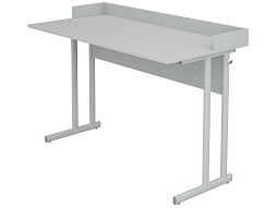 Стол для кабинета физики с бортом нерегулируемый 6 г/р СТФоб1.6-С.С (серый, м/к серый, плоскоовальная труба)