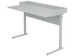 Стол для кабинета физики с бортом нерегулируемый 6 г/р СТФруб1.6 (серый, м/к серый, прямоугольная труба)