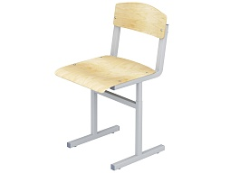 Стул школьный ученический 3-7 г/р регулируемый (фанера, м/к серый, квадратная труба)