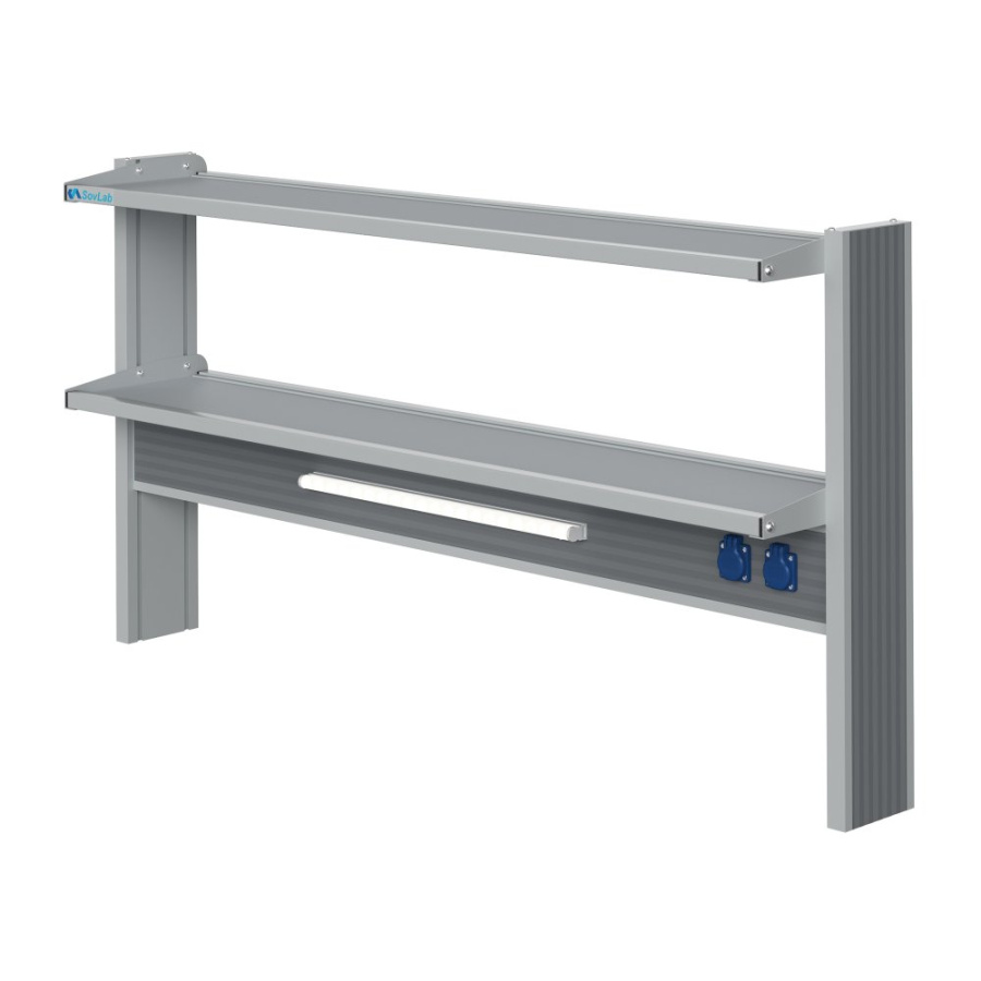 Технологический пристенный низкий стеллаж Mod. 1500 ТСПн