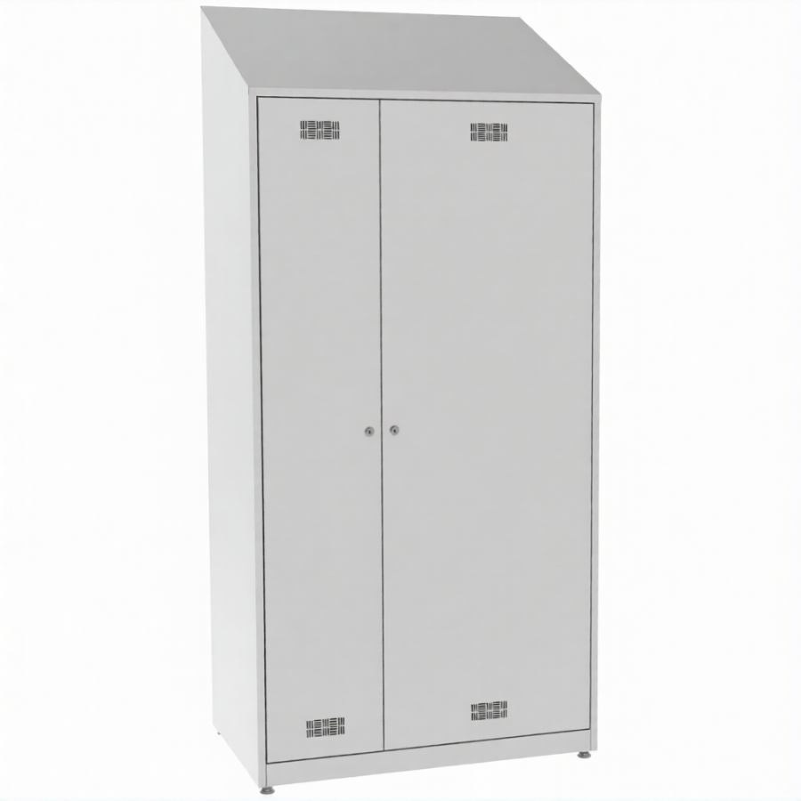 Шкаф для одежды металлический ШРВ-ДВ-930 с наклонной крышей