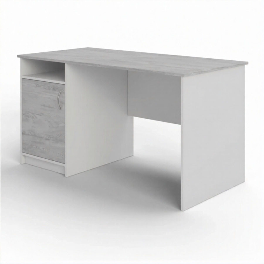 Стол рабочий СрТ-11 (1200х600х750) с тумбой (корпус ЛДСП белый, столешница ЛДСП дуб канадский)