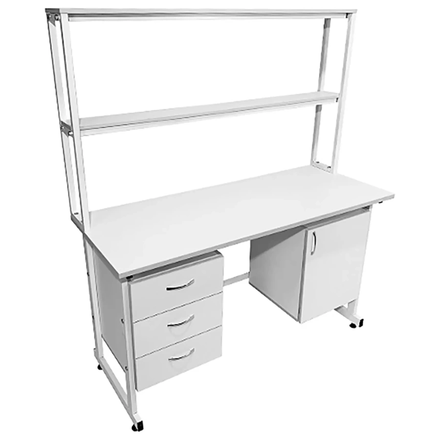 Стол лабораторный с надстройкой СЛн 16.016 (белый)