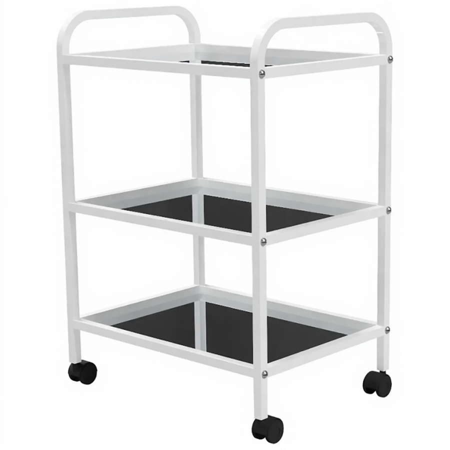 Столик медицинский инструментальный СМИ-03 (полки нерж., колёса серая резина)