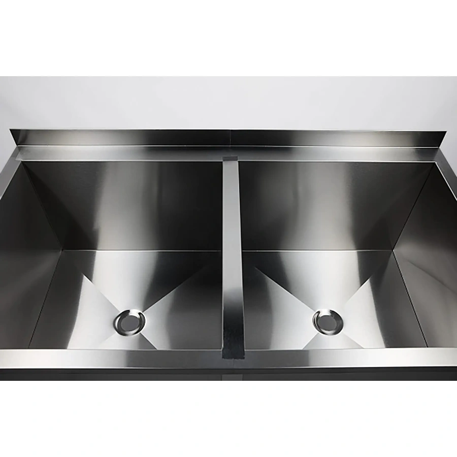 Ванна моечная двухсекционная с бортом ВМС-2/8-Б-ЭН